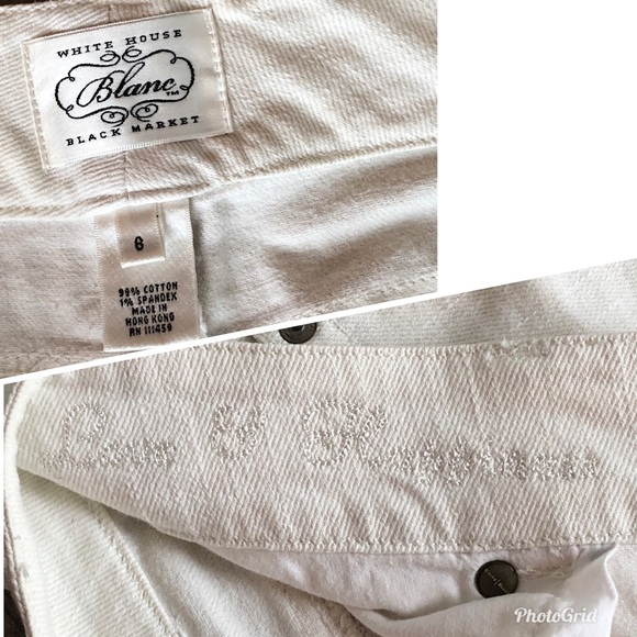 White House Black Market Blanc White Denim Cropped Jeans, size 6 - Picture 8 of 8